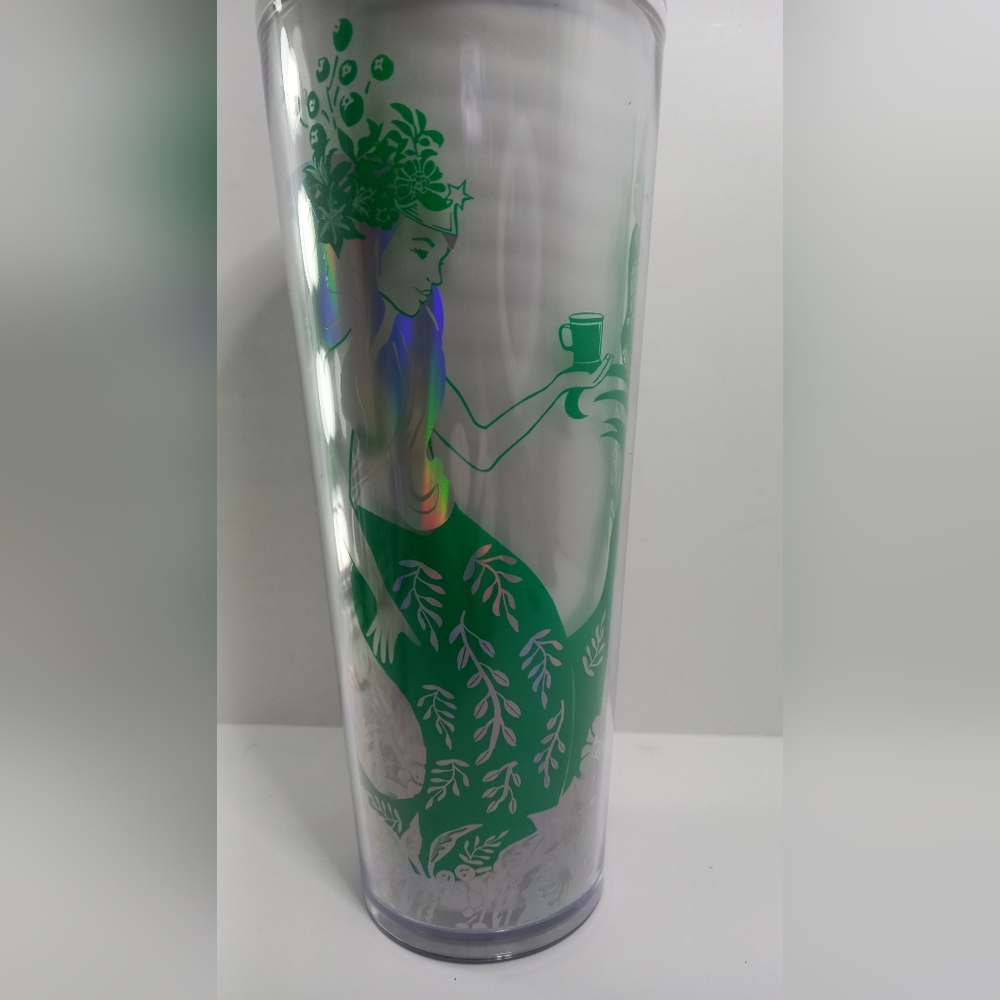Starbucks Holiday Mint Pearl Cold Cup Tumbler 24oz Green White Mermaid - Picture 7 of 9